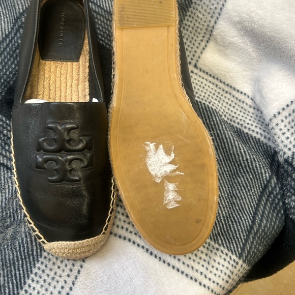 Tory Burch Navy Leather Espadrille Loafers